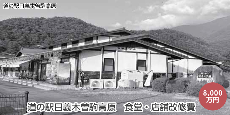 道の駅日義木曽駒高原　食堂・店舗改修費　8,000万円