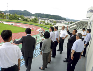 県営陸上競技場(9.98 スタジアム)での調査(福井県)