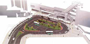 完成後の大和西大寺駅南側駅前広場(イメージ図)